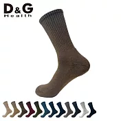 【D&G HEALTH】男運動長襪(D552襪子/毛巾底/除臭襪) 咖啡25-28CM