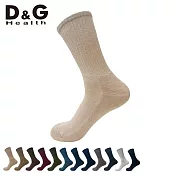 【D&G HEALTH】男運動長襪(D552襪子/毛巾底/除臭襪) 麻卡其25-28CM
