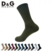 【D&G HEALTH】男運動長襪(D552襪子/毛巾底/除臭襪) 墨綠25-28CM