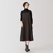 【MUJI 無印良品】女速乾平織布細肩帶洋裝 M 棕色