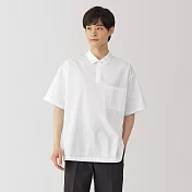 【MUJI 無印良品】男涼感短袖布帛POLO衫 S 白色