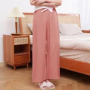 【AnZa】棉綢涼感輕薄純色長褲闊腿褲(多色) FREE 優格粉