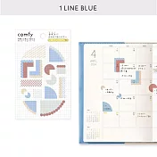 IROHA Comfy手帳周邊貼紙- 線條藍