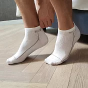 oillio歐洲貴族 4雙組 抑菌除臭運動短襪 簡約 日本萊卡除臭紗線 臺灣製 白色