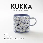 【日本Minoru】Kukka秘境花草 陶瓷馬克杯300ml ‧ 灰丁藍