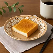 【日本Minoru】Kukka秘境花草 陶瓷淺盤15cm ‧ 奶茶色