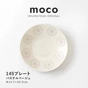 【日本Minoru】Moco優雅煙花 陶瓷淺盤15cm ‧ 杏白棕