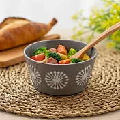 【日本Minoru】Moco優雅煙花 陶瓷餐碗280ml ‧ 淺岩灰