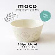 【日本Minoru】Moco優雅煙花 陶瓷餐碗480ml ‧ 杏白棕