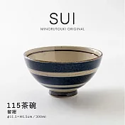 【Minoru陶器】Sui橫紋樣 陶瓷餐碗300ml ‧ 留紺