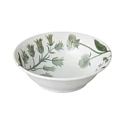 【日本小倉陶器】美濃燒 優雅花草 超輕量陶瓷餐碗14cm ‧ 綠