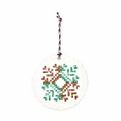 日本HIGHTIDE 文林堂 活版印刷裝飾卡片 ‧ 編織/棕色x綠色