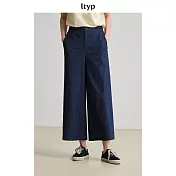 ltyp旅途原品 亞麻棉休閒牛仔褲 復古寬鬆八分A版闊腿褲女夏薄款 M L M 復古藍