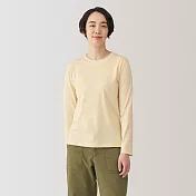 【MUJI 無印良品】女天竺圓領長袖T恤 S 奶油色