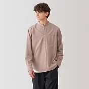 【MUJI 無印良品】男水洗牛津布立領長袖襯衫 M 磚紅