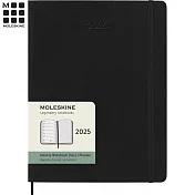 MOLESKINE 2025經典週記手帳12M 軟皮-XL型黑