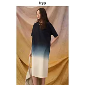 ltyp旅途原品 100%全棉吊染漸變系列 復古連衣裙 M L XL  M 杏藍色