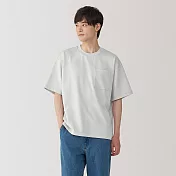 【MUJI 無印良品】男涼感寬版短袖T恤 M 淺灰