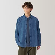 【MUJI 無印良品】男丹寧襯衫 XL 藍色