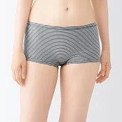 【MUJI 無印良品】女彈性平口內褲 M 深灰橫紋