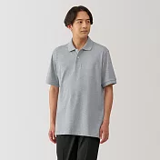 【MUJI 無印良品】男水洗鹿子織短袖POLO衫 XL 灰色