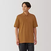 【MUJI 無印良品】男水洗鹿子織短袖POLO衫 M 芥黃