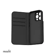 Moshi iPhone 16 Pro Max Overture 磁吸可拆式卡夾型皮套 (兼容MagSafe) 無 石炭黑