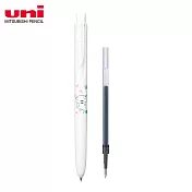 (1筆1芯)UNI 限定 蠟筆小新 UNI-BALL SIGO 自動鋼珠筆 0.38 白狗(白桿藍芯)