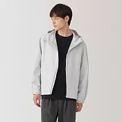 【MUJI 無印良品】男撥水加工連帽外套 L 淺灰