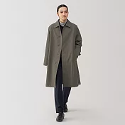 【MUJI 無印良品】男撥水加工折領大衣 L 深摩卡棕
