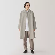 【MUJI 無印良品】男撥水加工折領大衣 L 米黃