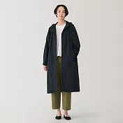 【MUJI 無印良品】女撥水加工附帽大衣 S 黑色