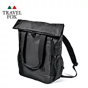【TRAVEL FOX 旅狐】都會嬉遊大容量防潑水側背/後背2Way兩用包 (TB816-01) 黑