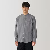 【MUJI 無印良品】男雙面起毛法蘭絨立領長袖襯衫 L 灰色