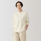 【MUJI 無印良品】女雙面起毛法蘭絨立領長袖套衫 S 柔白