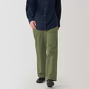 【MUJI 無印良品】男水洗人字紋工作褲82 卡其綠