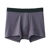 【MUJI 無印良品】男棉天竺拳擊內褲 S 紫紋樣