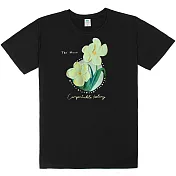 【MsMore】 五辦花立體珍珠邊圓領精梳棉短袖短版T恤上衣臺灣現貨# 121677 S 黑色