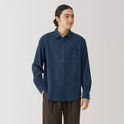 【MUJI 無印良品】男雙面起毛法蘭絨長袖襯衫 XL 藍格紋