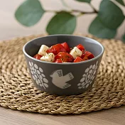 【日本Minoru】Lintu飛鳥花草 陶瓷餐碗280ml ‧ 灰