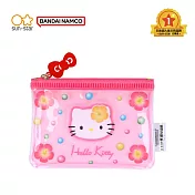 sun-star Hello Kitty 50週年系列 迷你拉鍊小物零錢收納袋 花系風格