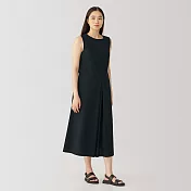 【MUJI 無印良品】女涼感平織布無袖洋裝 M 黑色