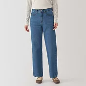 【MUJI 無印良品】女吉貝木棉混丹寧直筒褲 23 淺藍