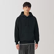 【MUJI 無印良品】男裏毛連帽上衣 S 黑色