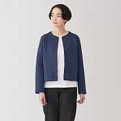 【MUJI 無印良品】女二重織裏毛開襟衫 S 深藍