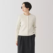 【MUJI 無印良品】女二重織裏毛開襟衫 S 象牙白