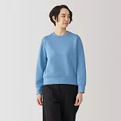 【MUJI 無印良品】女二重織裏毛圓領衫 S 淡藍