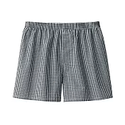 【MUJI 無印良品】男棉質平織布前開平口褲 S 黑格紋