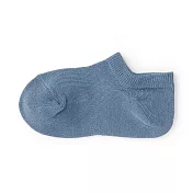 【MUJI 無印良品】兒童棉混淺口直角襪15-19cm 仿古藍