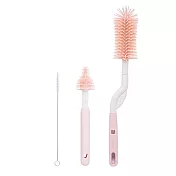 nac nac 柔細旋轉奶瓶奶嘴刷- 甜橙粉